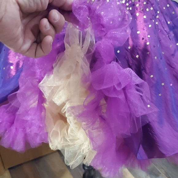 Jovani Sequined Mini Dress in Purple and Gold - Picture 6 of 11